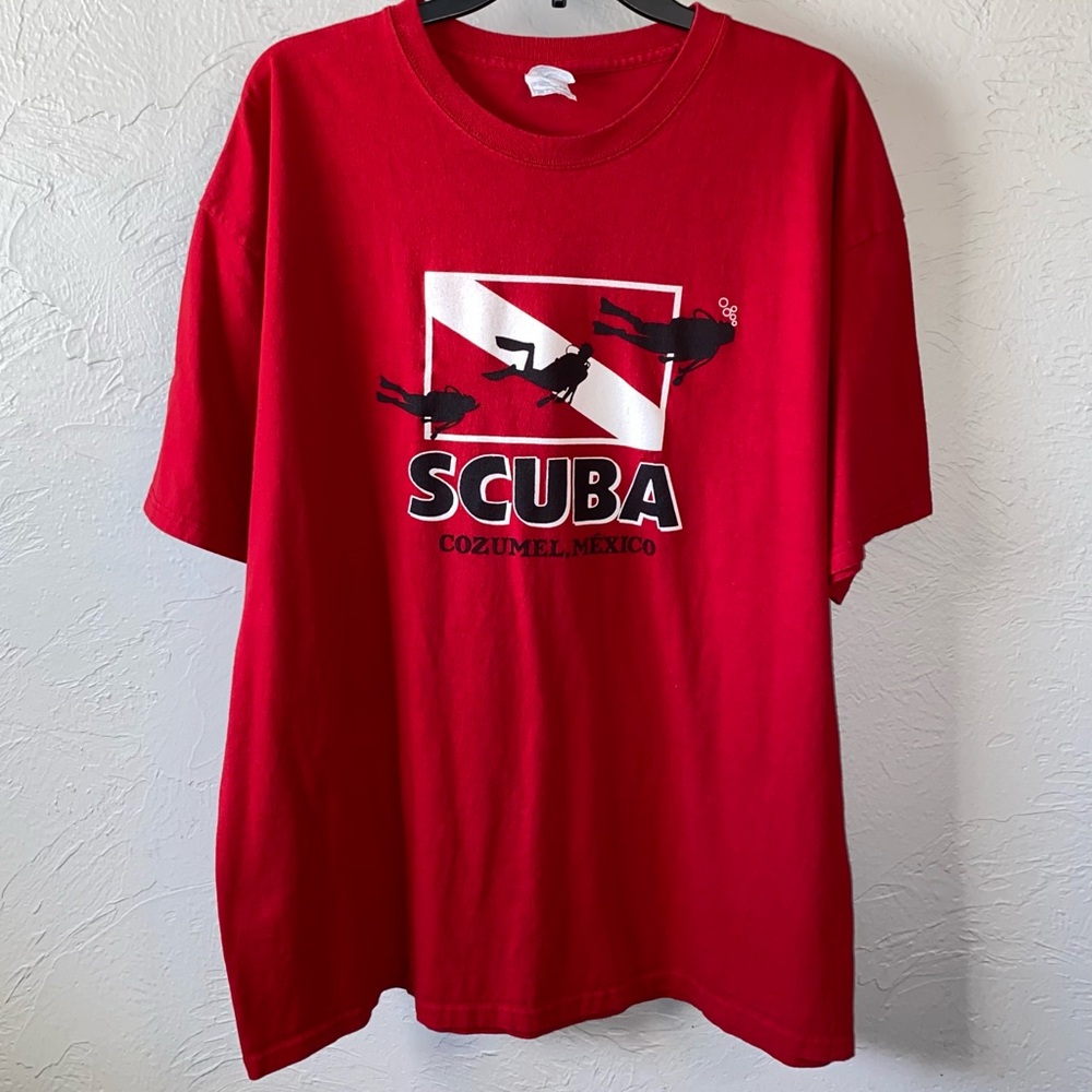 Men’s Red Scuba Cozumel, Mexico Short Sleeve Tee T-Shirt XXL